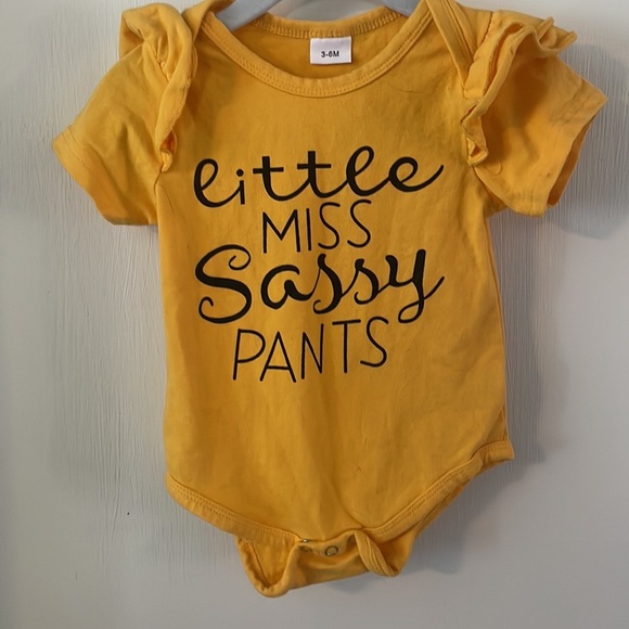 “Little Ms. Sassy pants” sunflower 2 piece girl outfit - Picture 2 of 4